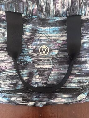 Girl’s Ivviva Weekend Tote Bag with Black Straps - Blue, Gray & Purple Accents